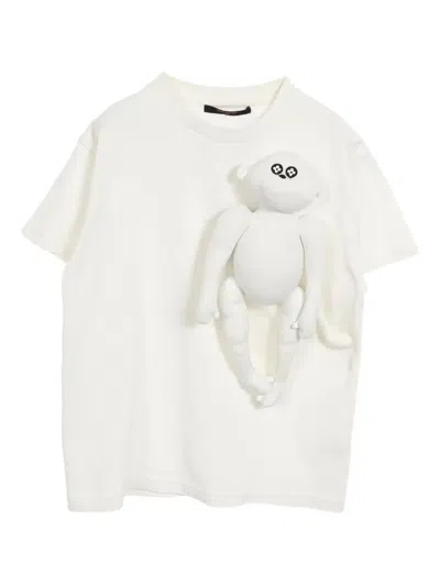 Pre-owned Louis Vuitton 2020s Monogram 3d Monkey T-shirt In White