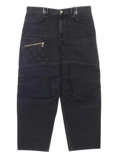 Pre-owned Louis Vuitton 2020s Monogram-detailed Jeans In Black