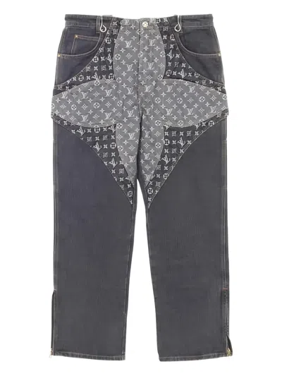 Pre-owned Louis Vuitton 2020s Monogram Flower Jeans In Gray
