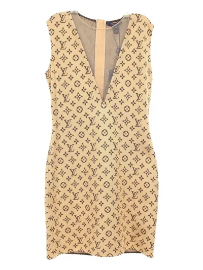 Pre-owned Louis Vuitton 2020s Monogram-pattern Sleeveless Dress In Yellow