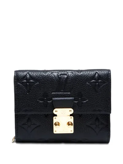 Pre-owned Louis Vuitton 2020s Monogram Portefeuille Compact Wallet In Black