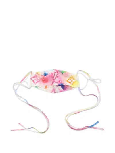 Pre-owned Louis Vuitton 2020s Monogram Watercolor Mask Pouch In Pink