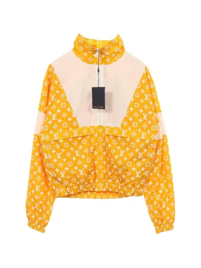 Pre-owned Louis Vuitton 2020s Monogram-print Bomber Jacket In Yellow