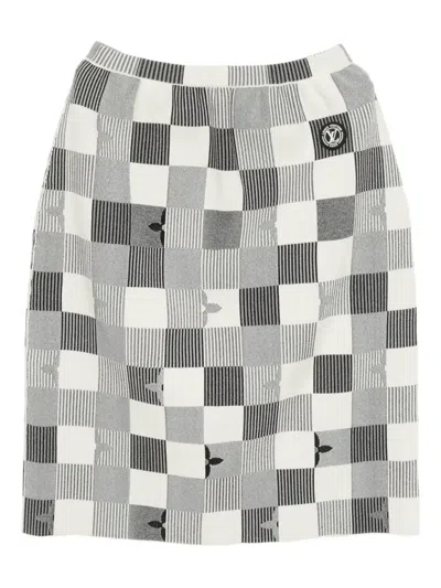 Pre-owned Louis Vuitton 2020s Pop Monogram Knitted Skirt In White