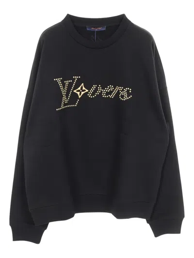 Pre-owned Louis Vuitton 2020s Signature-studs Sweatshirt In Black