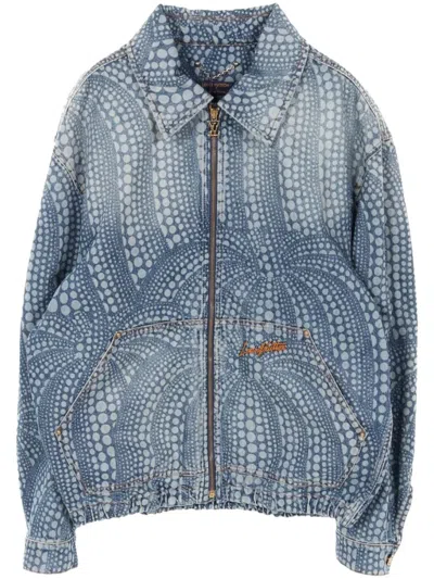 Pre-owned Louis Vuitton 2020s X Yk Dots-print Denim Jacket In Blue