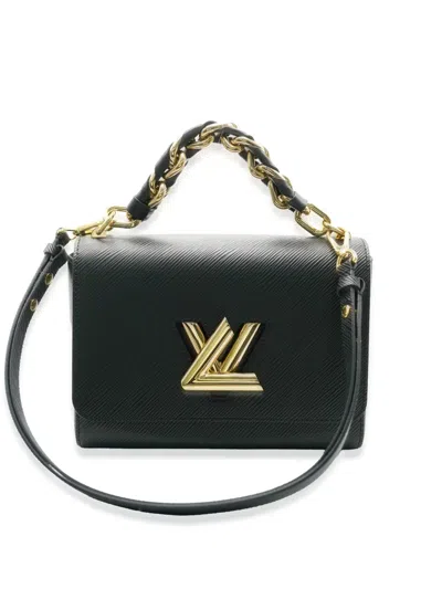 Pre-owned Louis Vuitton 2021-2023 Braided Handle Twist Mm Two-way Shoulder Bag In Black