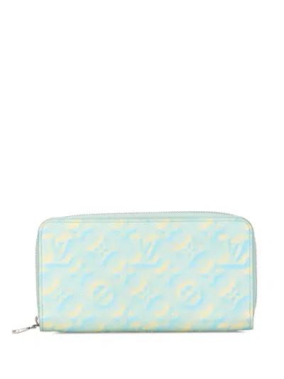 Pre-owned Louis Vuitton 2021-2023 Monogram Empreinte Summer Stardust Zippy Wallet Long Wallets In Blue