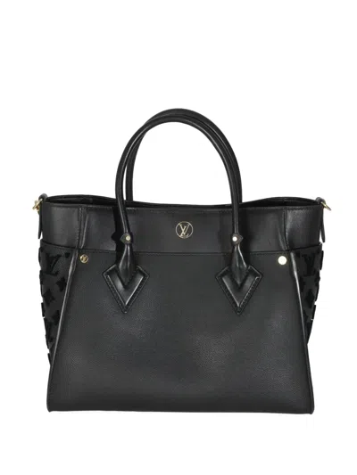 Pre-owned Louis Vuitton 2021-2023 On My Side Mm Monogram-pattern Tote Bag In Black