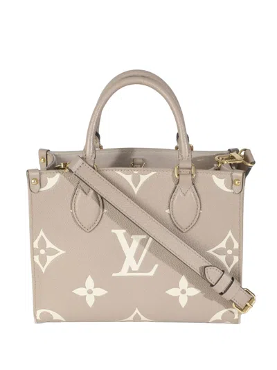 Pre-owned Louis Vuitton 2021-2023 On The Go Pm Tote Bag In Neutral
