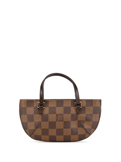 Pre-owned Louis Vuitton 2021-2024 Damier Ebene Manosque Pochette Handbag In Brown