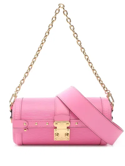 Pre-owned Louis Vuitton 2021-2024 Epi Papillon Trunk Satchel In Pink