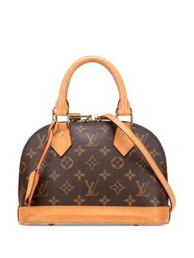 Pre-owned Louis Vuitton 2021-2024 Monogram Alma Bb Satchel In Brown