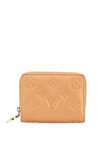 Pre-owned Louis Vuitton 2021-2024 Monogram Embossed Coussin Lou Wallet Small Wallets In Brown