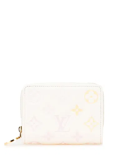 Pre-owned Louis Vuitton 2021-2024 Monogram Embossed Lambskin Lou Wallet Small Wallets In White