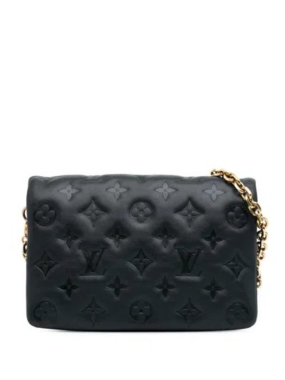 Pre-owned Louis Vuitton 2021-2024 Monogram Embossed Pochette Coussin Crossbody Bag