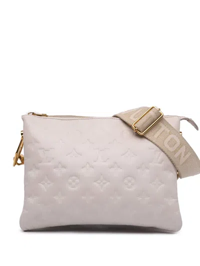 Pre-owned Louis Vuitton 2021-2024 Monogram Embossed Puffy Lambskin Coussin Pm Satchel