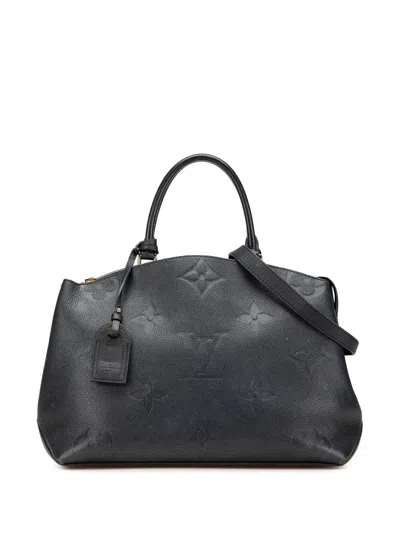 Pre-owned Louis Vuitton 2021-2024 Monogram Empreinte Giant Grand Palais Satchel In Black