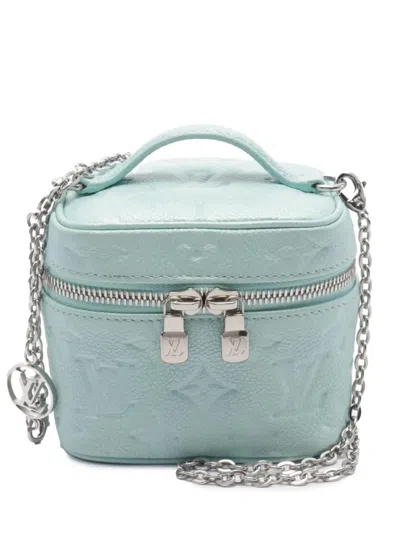 Pre-owned Louis Vuitton 2021-2024 Monogram Empreinte Micro Vanity Satchel In Green