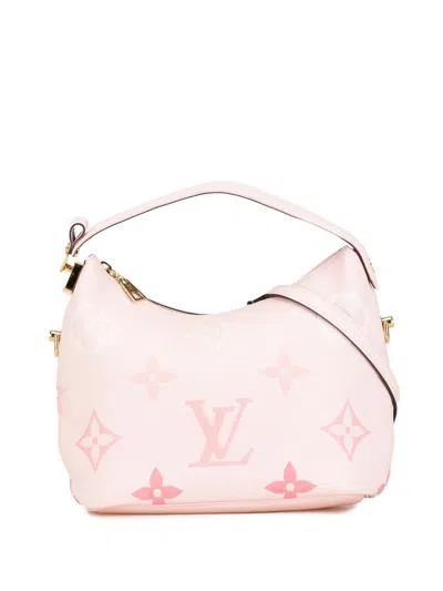 Pre-owned Louis Vuitton 2021-2024 Monogram Giant Empreinte By The Pool Marshmallow Pm Satchel In Pink