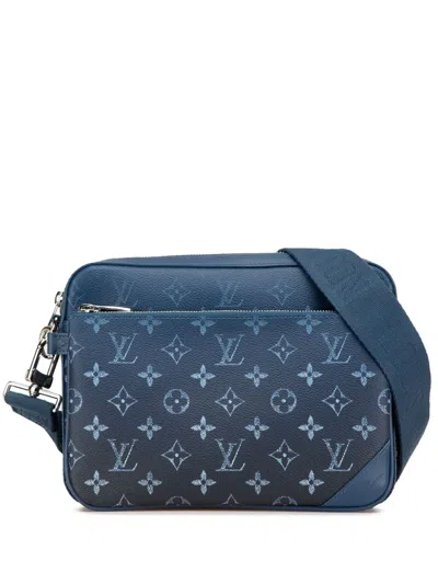 Pre-owned Louis Vuitton 2021-2024 Monogram Gradient Trio Messenger Crossbody Bag In Blue
