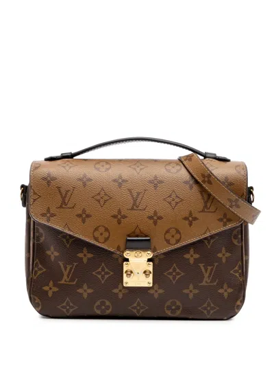Pre-owned Louis Vuitton 2021-2024 Monogram Reverse Pochette Metis Satchel