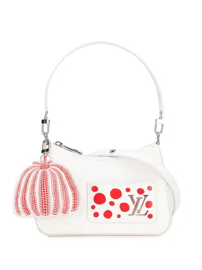 Pre-owned Louis Vuitton 2021-2024 Yayoi Kusama Epi Infinity Dots Marellini Satchel In 白色