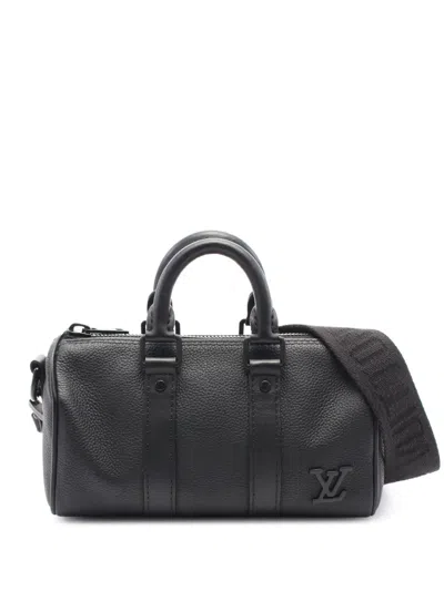 Pre-owned Louis Vuitton 2021-2025 Aerogram Keepall Xs Satchel In Black