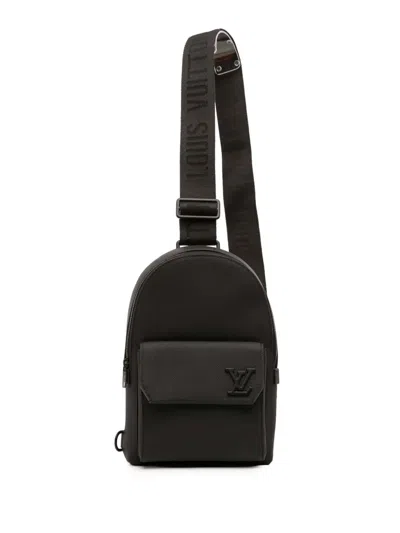 Pre-owned Louis Vuitton 2021-2025 Aerogram Pilot Sling Bag Crossbody Bag In Black