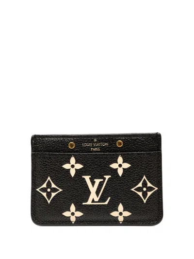 Pre-owned Louis Vuitton 2021-2025 Bicolor Monogram Empreinte Card Holder In Brown