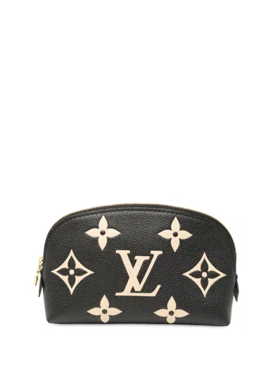 Pre-owned Louis Vuitton 2021-2025 Bicolor Monogram Empreinte Giant Cosmetic Pouch In Black