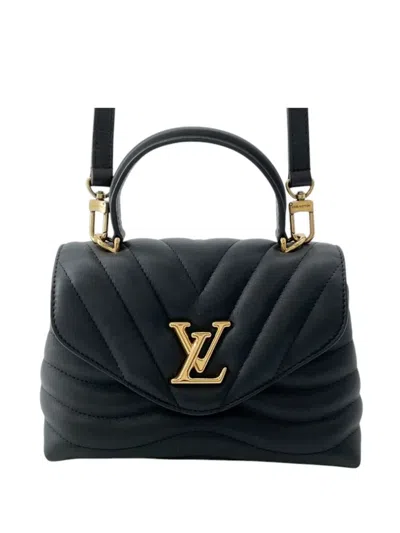 Pre-owned Louis Vuitton 2021-2025 Calfskin Hold Me New Wave Satchel In Black