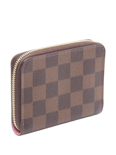 Pre-owned Louis Vuitton 2021-2025 Damier Ebene Vivienne Coin Pouch In Brown