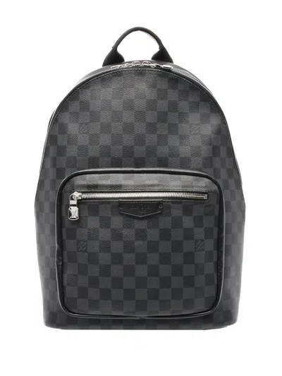Pre-owned Louis Vuitton 2021-2025 Damier Graphite Josh Backpack In Black