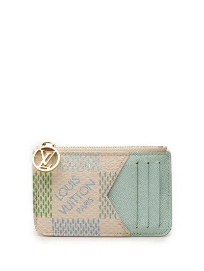 Pre-owned Louis Vuitton 2021-2025 Damierlicious Romy Coin Card Holder In White