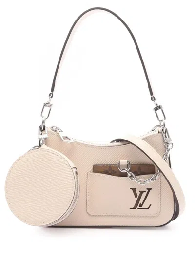 Pre-owned Louis Vuitton 2021-2025 Epi Marellini Satchel In White
