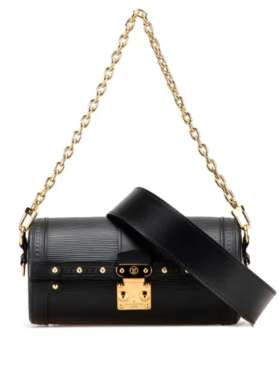 Pre-owned Louis Vuitton 2021-2025 Epi Papillon Trunk Satchel In Black