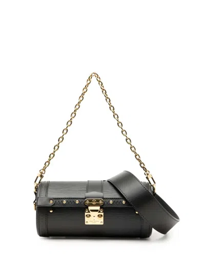 Pre-owned Louis Vuitton 2021-2025 Epi Papillon Trunk Satchel In Black