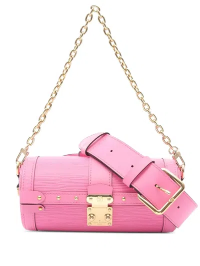 Pre-owned Louis Vuitton 2021-2025 Epi Papillon Trunk Satchel In Pink