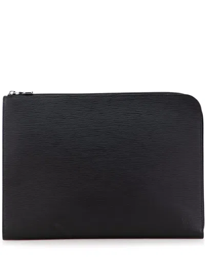 Pre-owned Louis Vuitton 2021-2025 Epi Pochette Jour Gm Clutch Bag In Black