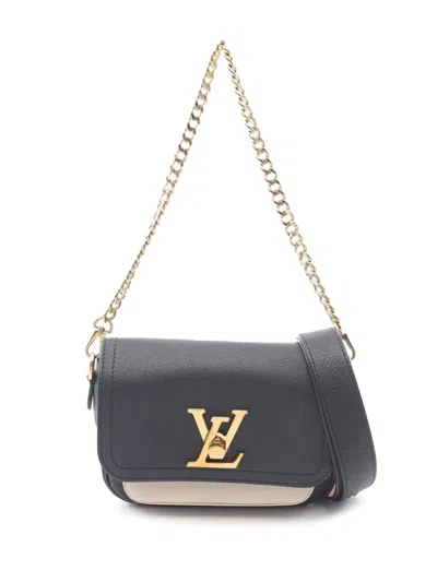 Pre-owned Louis Vuitton 2021-2025 Grained Calfskin Lockme Tender Satchel In Brown