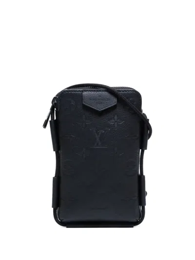 Pre-owned Louis Vuitton 2021-2025 Lace Up Monogram-shadow Messenger Bag In Black