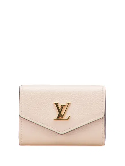 Pre-owned Louis Vuitton 2021-2025 Leather Lockmini Compact Wallet Small Wallets In Brown