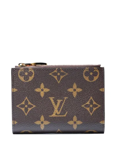 Pre-owned Louis Vuitton 2021-2025 Lisa Monogram Zip Wallet In Brown