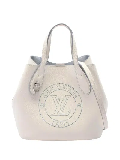 Pre-owned Louis Vuitton 2021-2025 Mahina Perforated Lv Circle Blossom Pm Satchel In White
