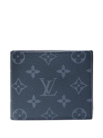 Pre-owned Louis Vuitton 2021-2025 Marco Nm Monogram Eclipse Wallet In Black