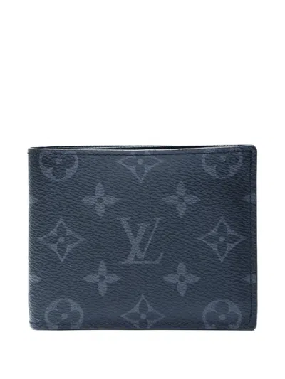 Pre-owned Louis Vuitton 2021-2025 Marco Nm Monogram Eclipse Wallet In Black