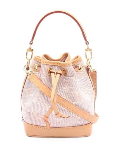 Pre-owned Louis Vuitton 2021-2025 Monoglam Nano Noe Bucket Bag In Pink