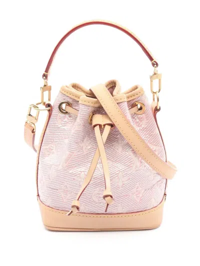 Pre-owned Louis Vuitton 2021-2025 Monoglam Nano Noe Bucket Bag In Pink