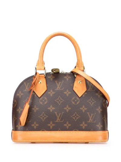 Pre-owned Louis Vuitton 2021-2025 Monogram Alma Bb Satchel In Brown